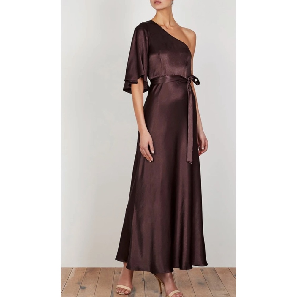 Shona Joy La Lune One Shoulder Bias Maxi Dress